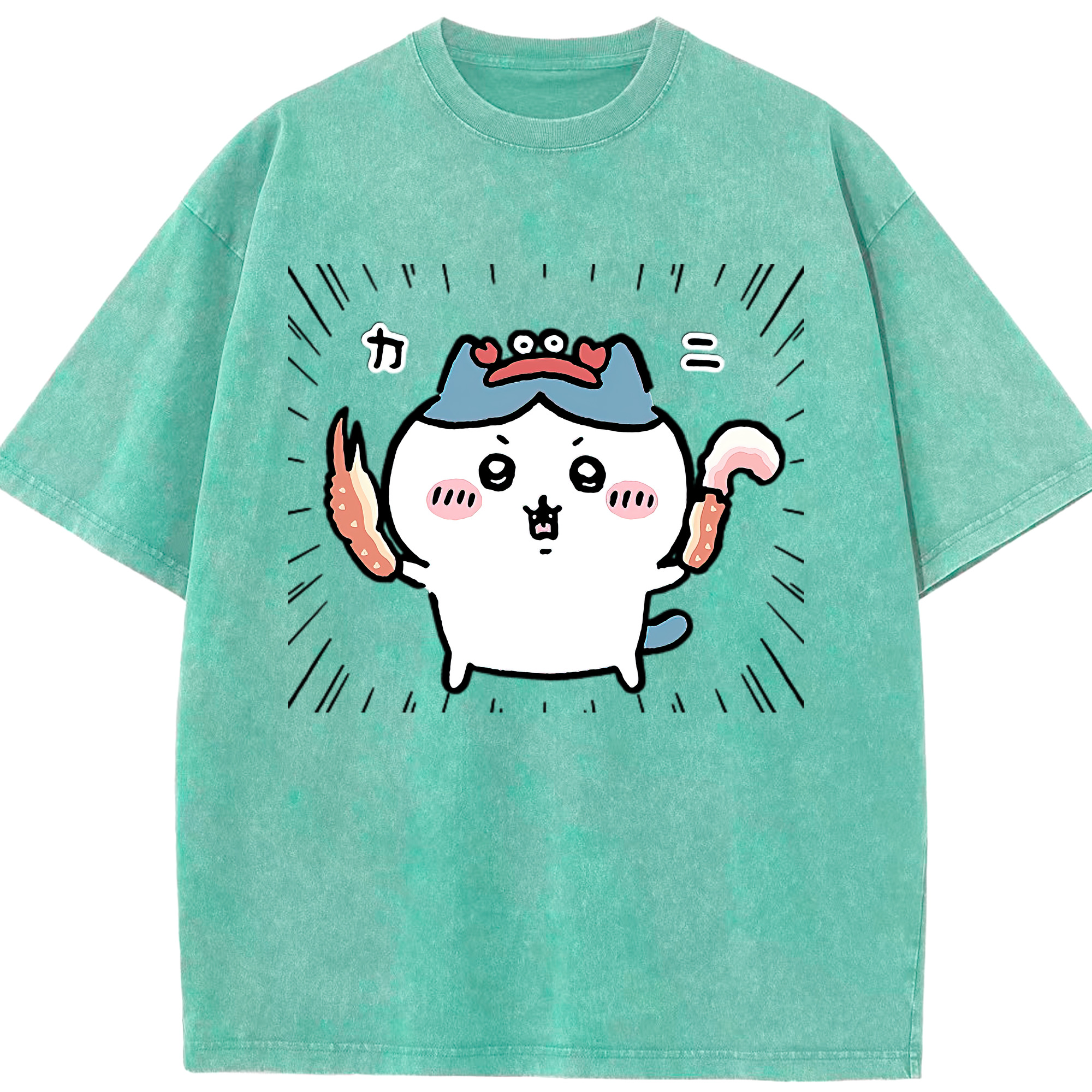（画像用） ちいかわ ハチワレ Chii-kawa hachiware 綿100% ヴィンテージ風 半袖Tシャツ（フロントプリント）